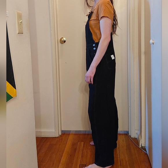 HUF Black Women's Denim Overalls - Casual Utility Style- SAMPLE - Picture 2 of 8